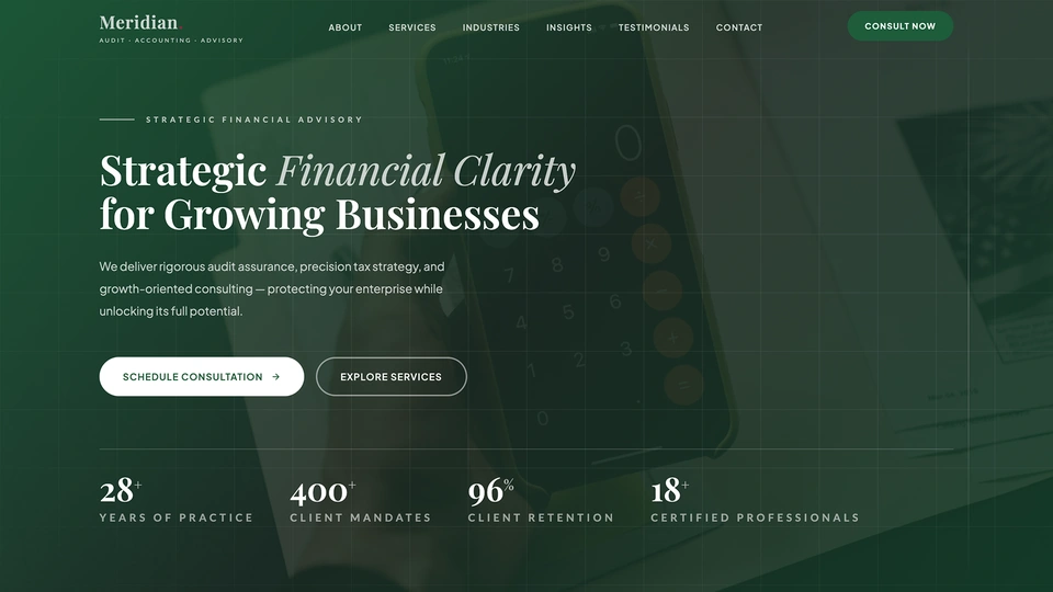 Meridian Advisory - Accounting and Audit Firm HTML Template