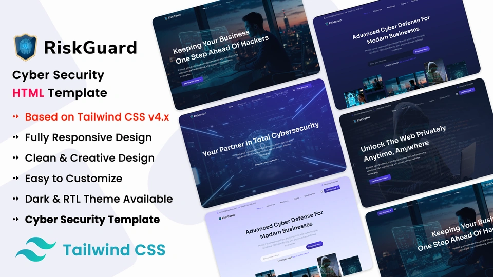 RiskGuard - Cyber Security Services HTML Template