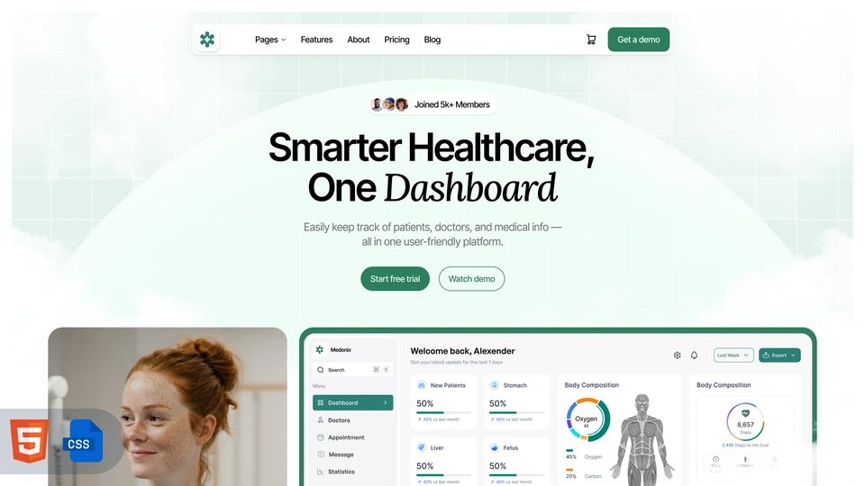 Medonix - Healthcare SaaS & Medical AI HTML Template