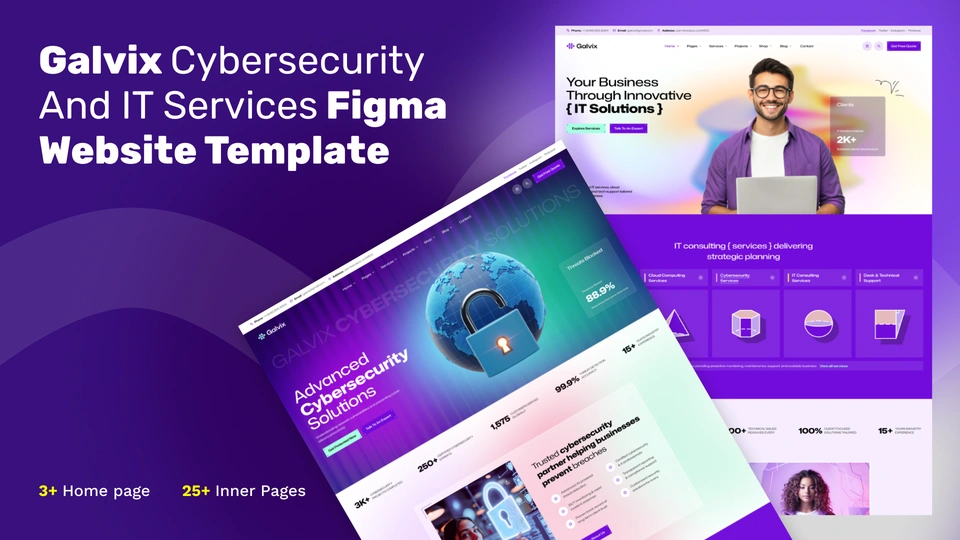 Galvix - Cybersecurity and IT Services Figma Website Template