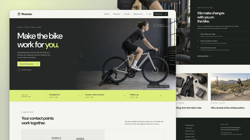 Fitvector - Bicycle Fitting Studio HTML Website Template
