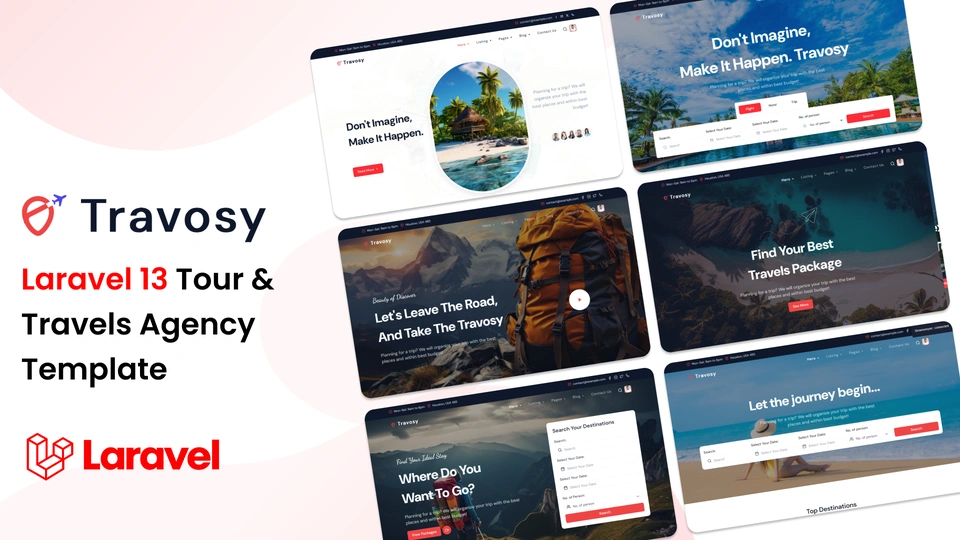 Travosy - Laravel 13 Tour & Travel Agency Template