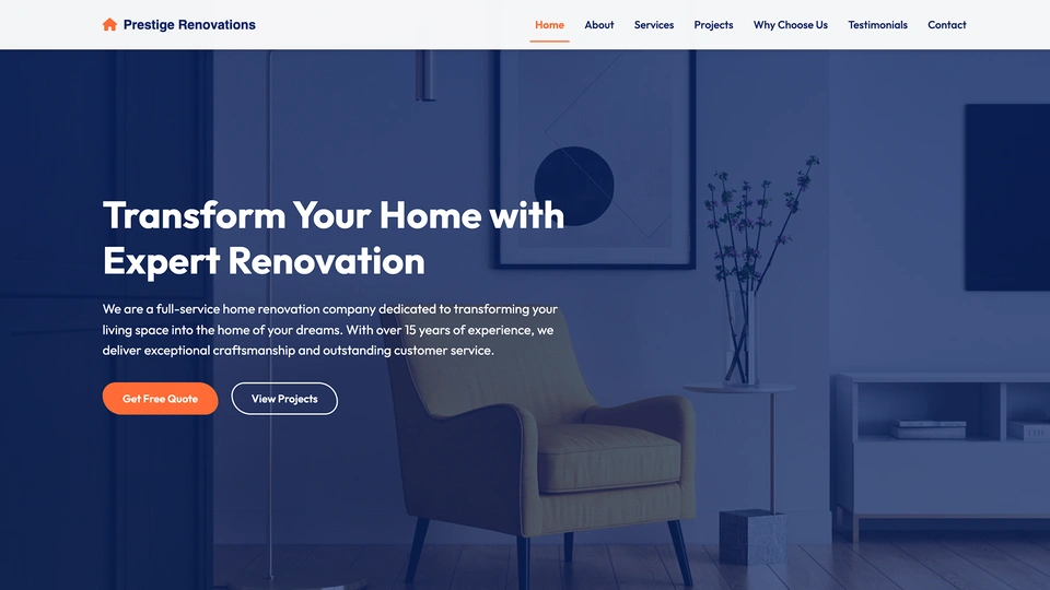 Prestige Renovations - Home Renovation & Construction HTML Bootstrap Template