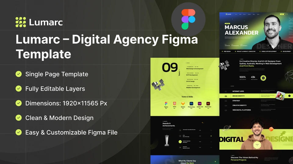 Lumarc - Digital Agency & Brand Studio Figma Template