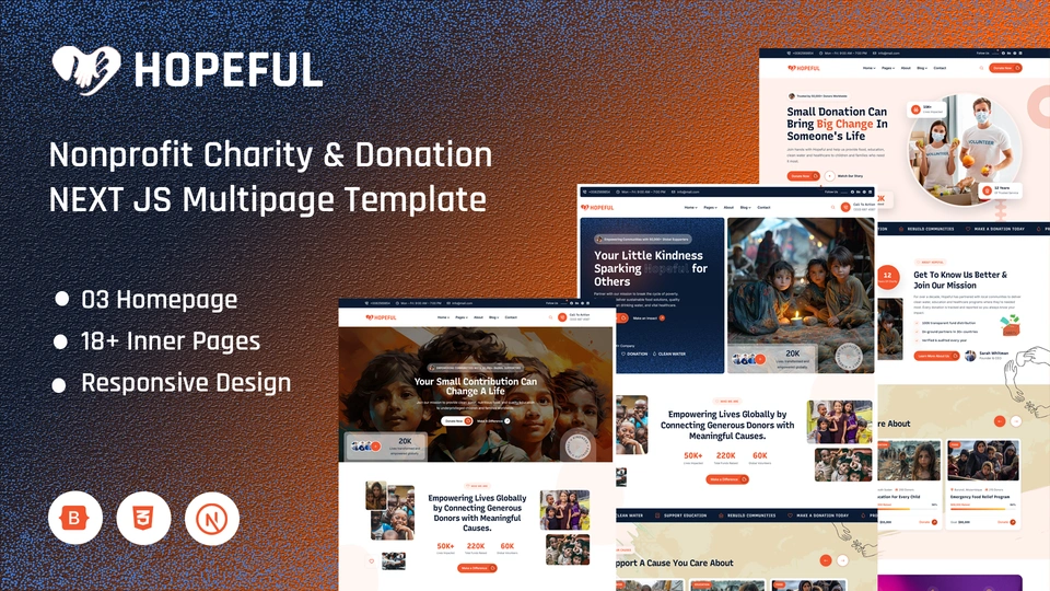 Hopeful - Next.js Nonprofit Charity & Donation Multipage Template