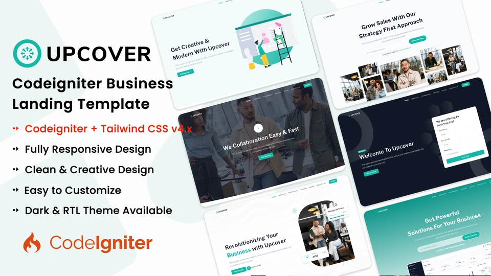 Upcover - CodeIgniter Business Landing Page Template