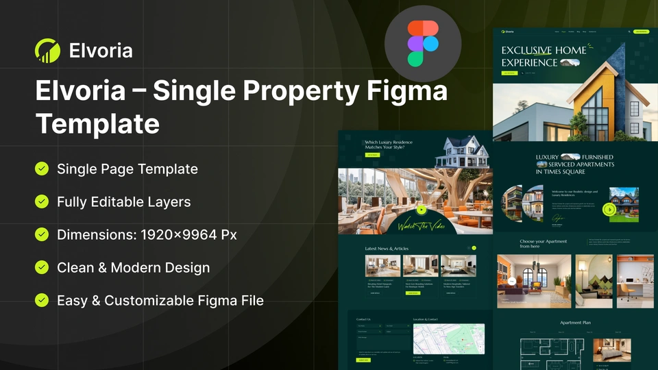 Elvoria - Single Property & Luxury Villa Figma Template