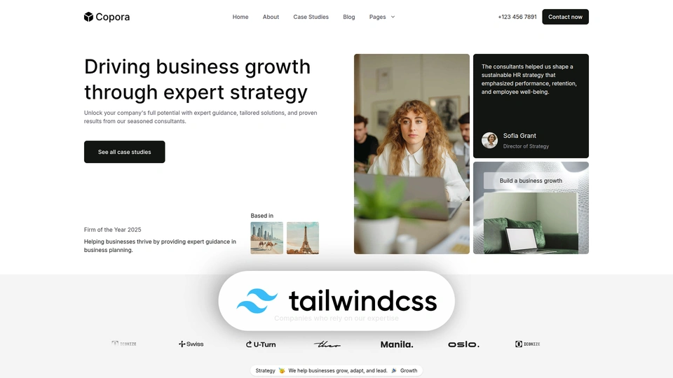 Copora - Tailwind CSS Business Consulting & Corporate Template