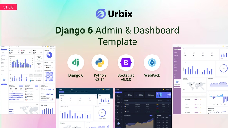 Urbix - Django 6 Admin & Dashboard Template