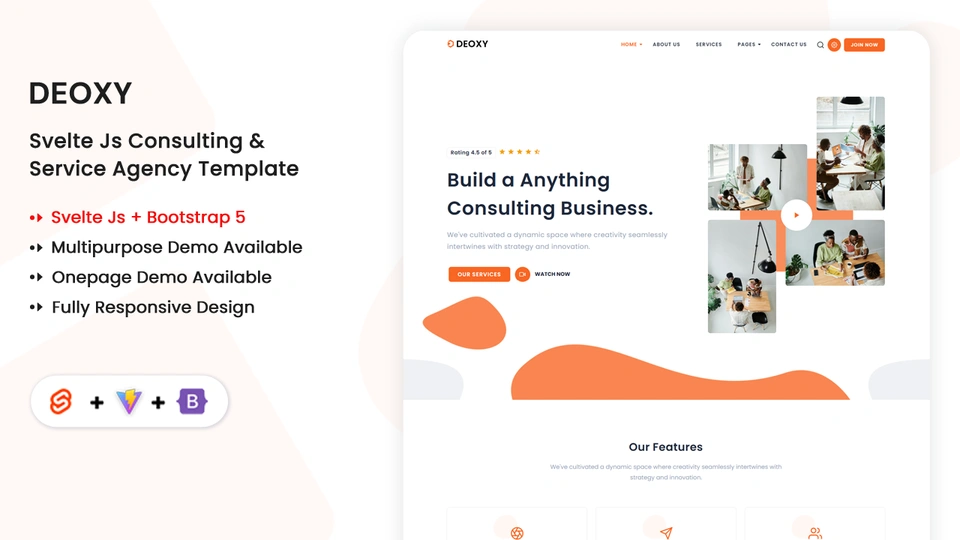 Deoxy - Svelte Multipurpose Consulting & Service Agency Template