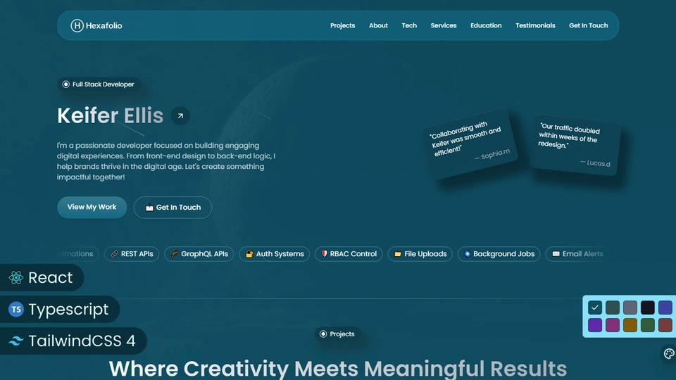Hexafolio - Personal Portfolio React Template