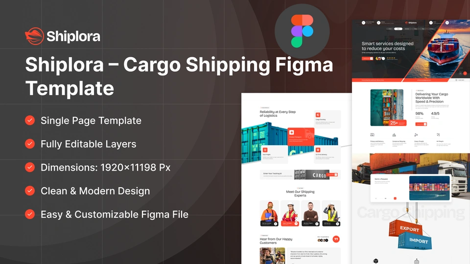 Shiplora - Cargo Shipping & Freight Figma Template