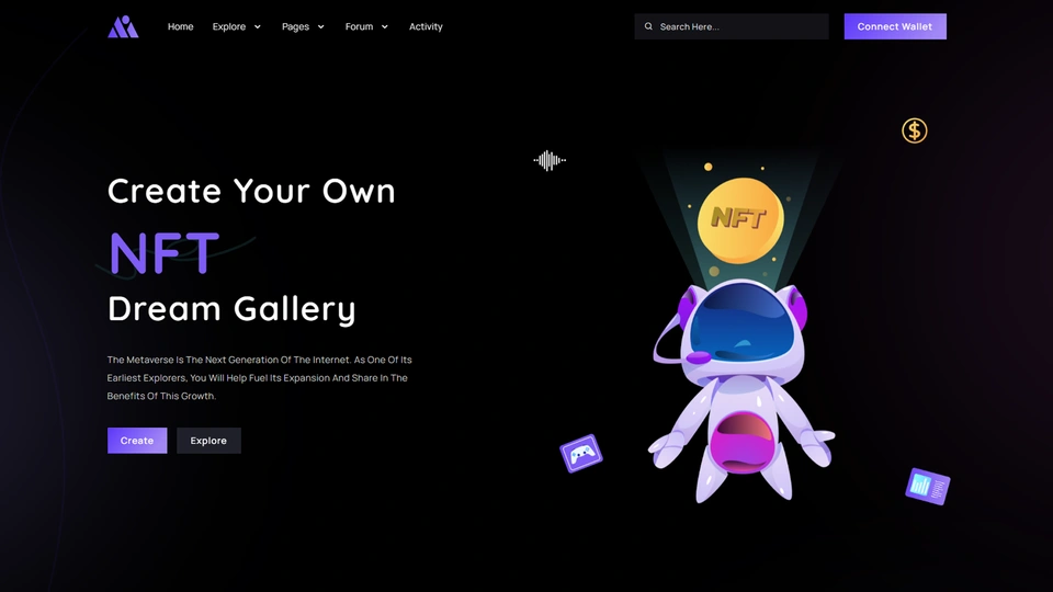 Infy - NFT and Crypto Marketplace Bootstrap + Tailwind CSS Template