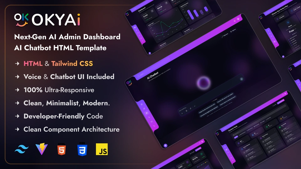 OkyAi - Premium AI Dashboard & AI Chatbot HTML Template