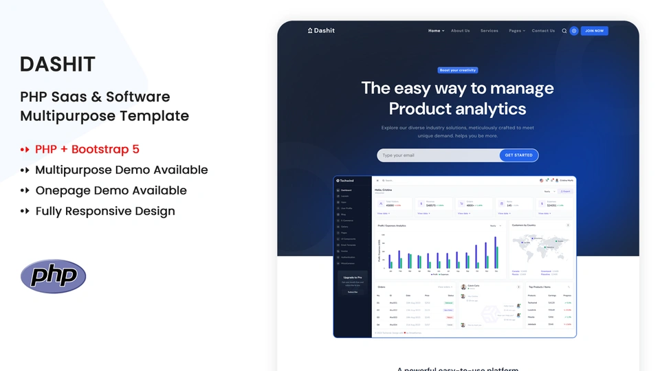Dashit - PHP Multipurpose SaaS & Software Template