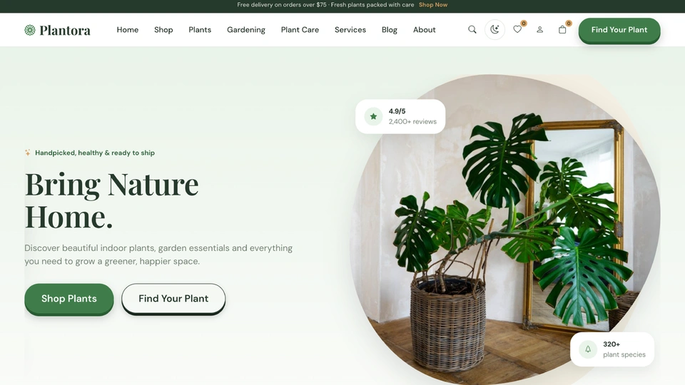 Plantora - Plant Store and Gardening Shop HTML Template