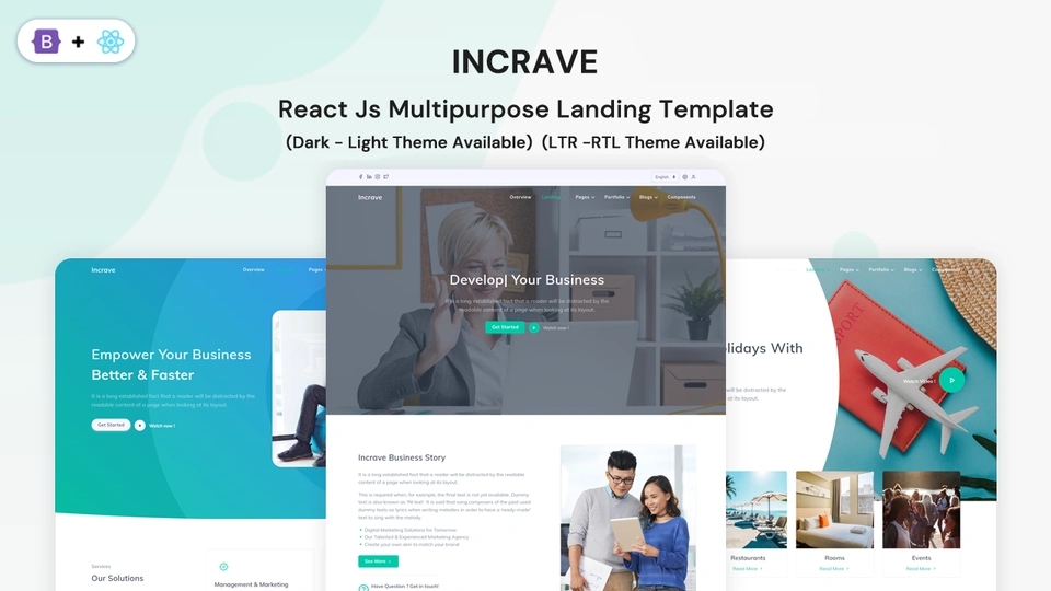 Incrave - React 18 Multipurpose Landing Template