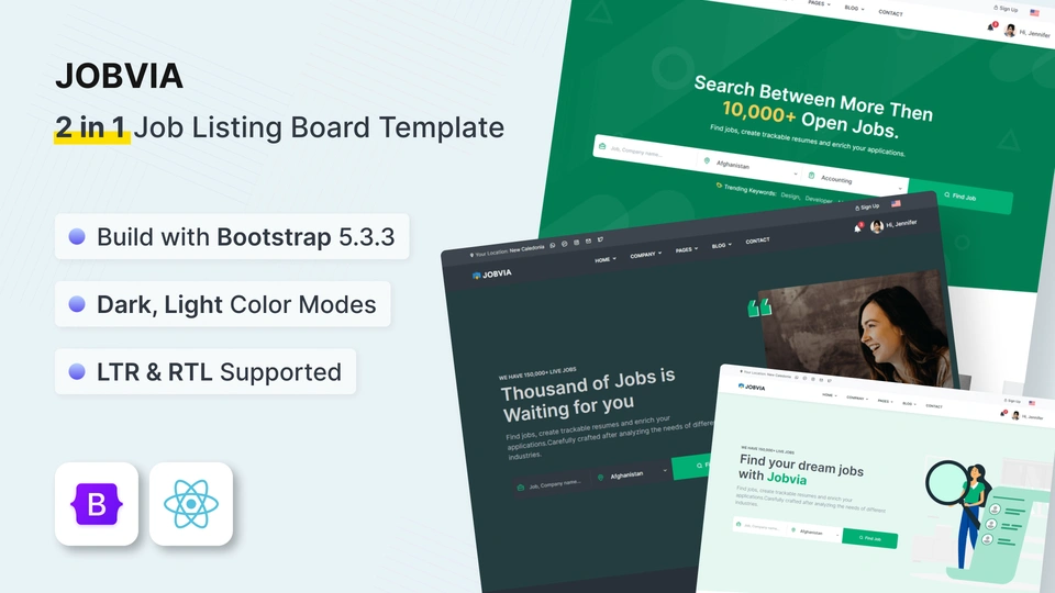 Jobvia - 2 in 1 Job Listing & Job Board Template