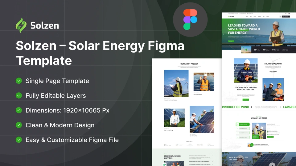 Solzen - Solar Energy & Power Systems Figma Template