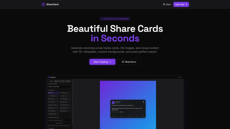 ShareCard - Social Media Card & Visual Content Generator
