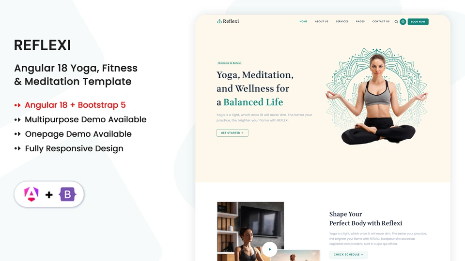 Reflexi - Angular 18 Multipurpose Yoga, Fitness & Meditation Template