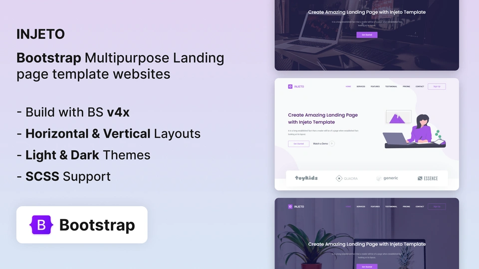 Injeto - Minimal Landing Page Template
