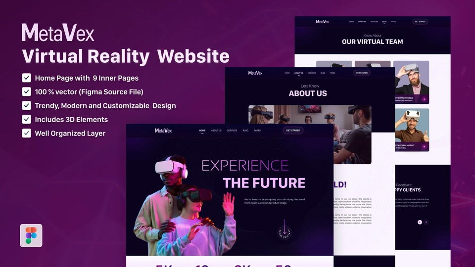 Metavex - Virtual Reality Website Figma Template