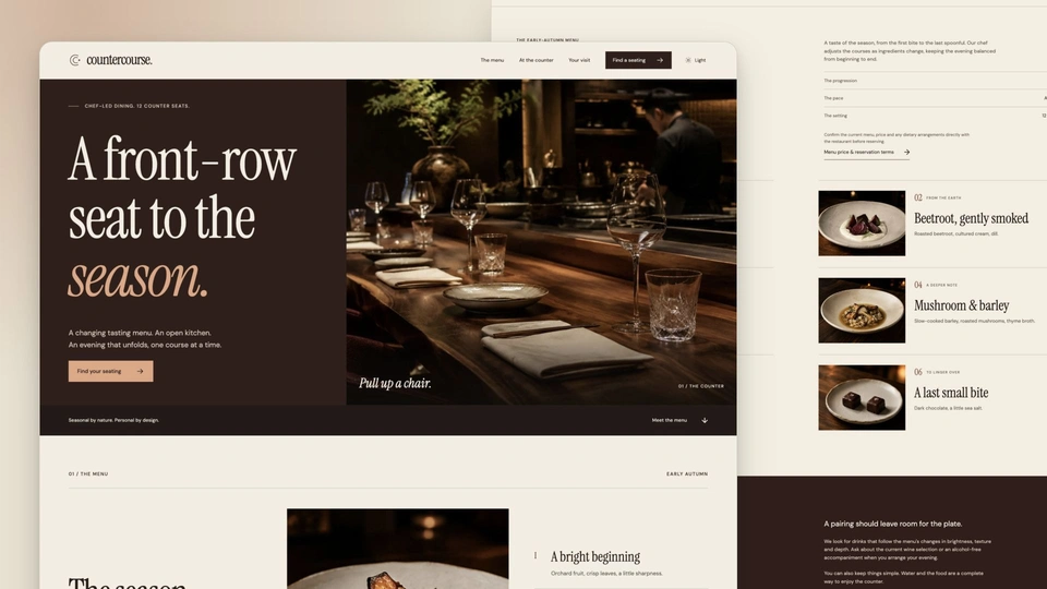 Countercourse - Chef-Led Tasting Menu Restaurant HTML Template