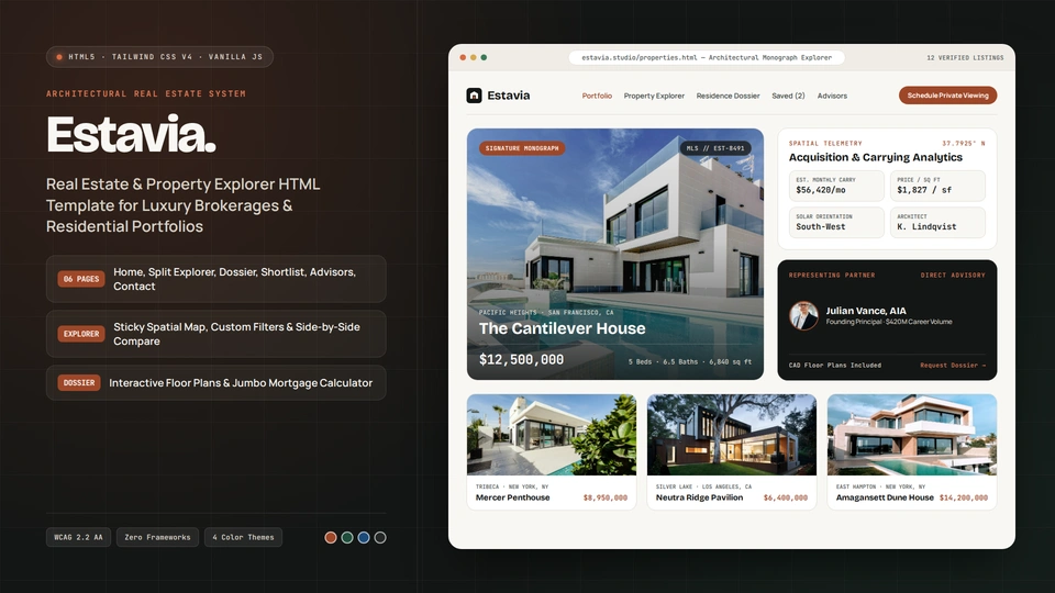 Estavia - Real Estate & Property Explorer HTML Template
