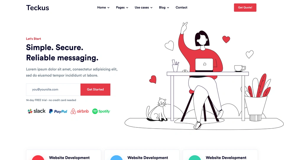 Teckus - Landing Page Template