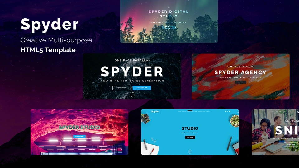 Spyder - One Page Parallax HTML Template