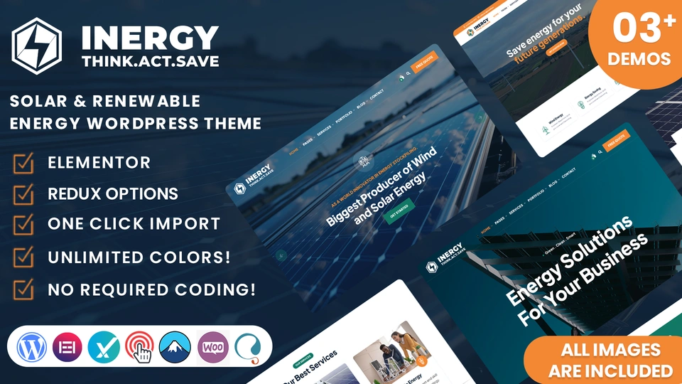 Inergy - Solar & Renewable Energy WordPress Theme