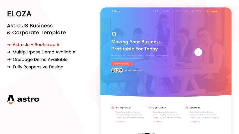 Eloza - Astro Multipurpose Business & Corporate Template