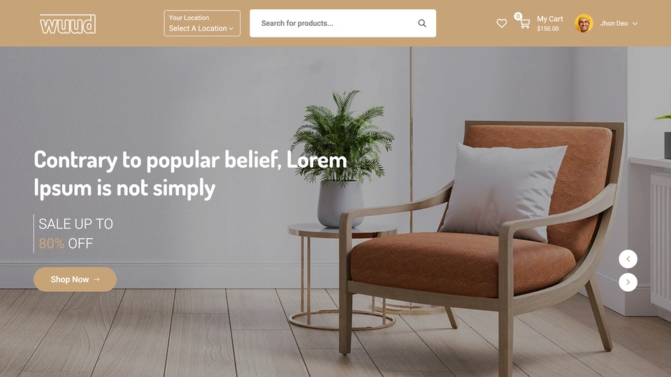 Wuud - Furniture eCommerce Bootstrap HTML Template