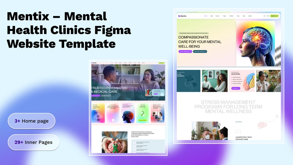 Mentix - Mental Health Clinics Figma Website Template