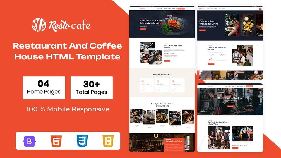Restocafe - Restaurant And Coffee House HTML Template