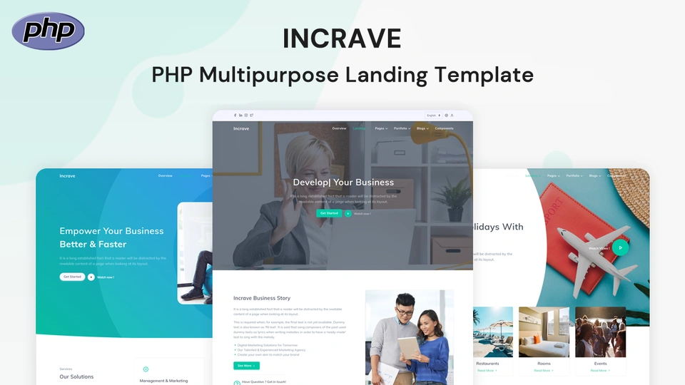 Incrave - PHP 8 Multipurpose Landing Template