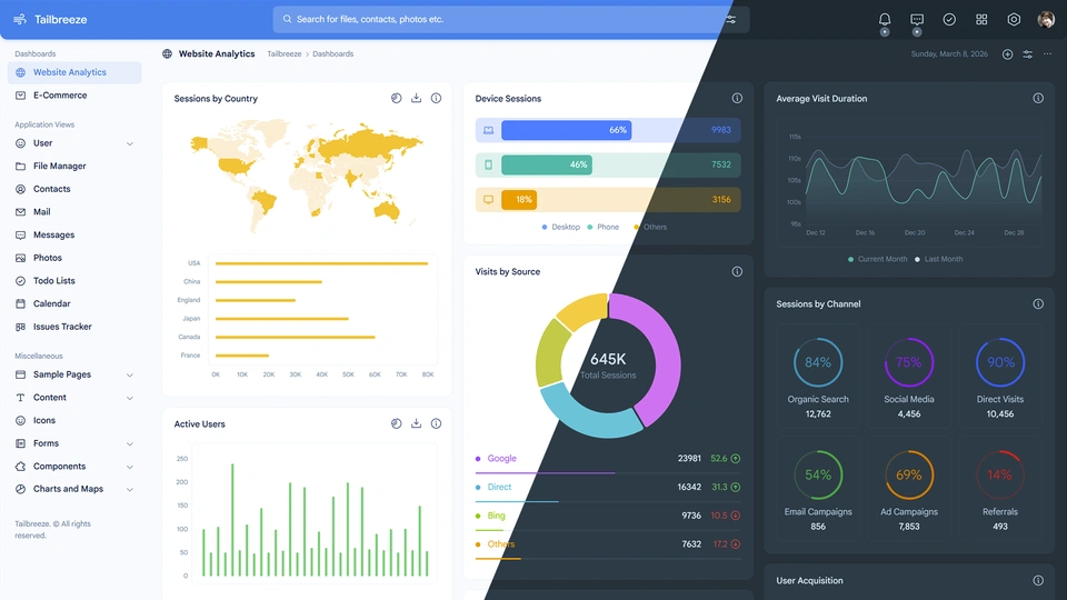 Tailbreeze - TailwindCSS Admin Template