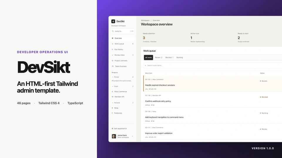DevSikt - Tailwind Developer Admin Template