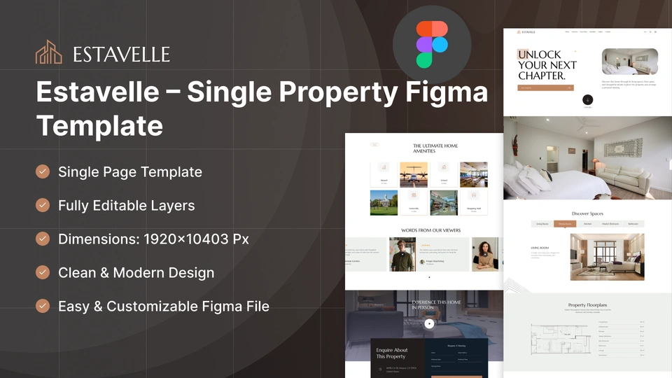 Estavelle - Single Property & Estate Listing Figma Template