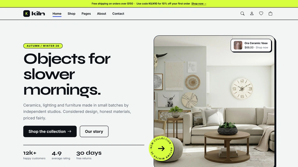 Kiln - Modern Homeware & Furniture eCommerce HTML Template