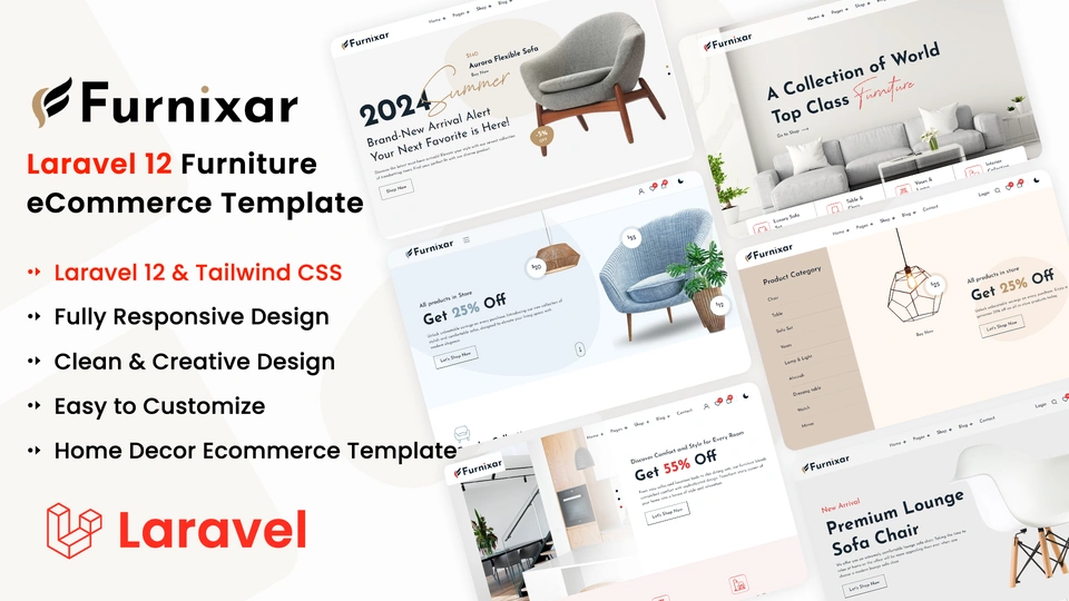 Furnixar - Laravel 12 Furniture & Home Decor eCommerce Template