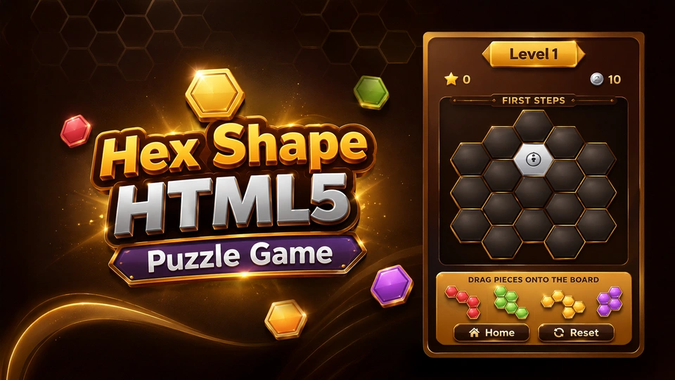 HexaBlock - HTML5 Hex Shape Puzzle Game