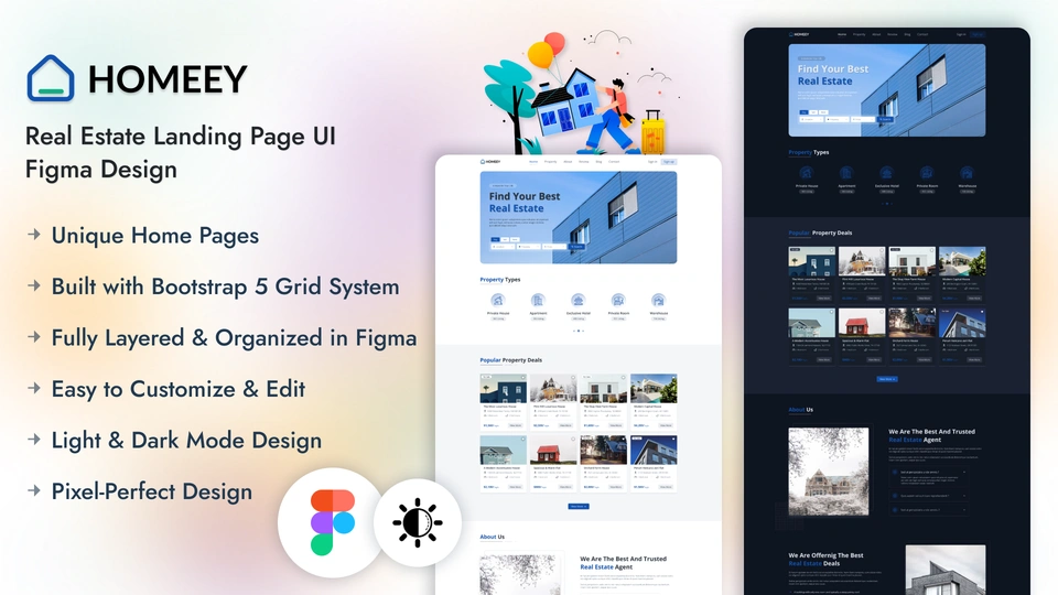 Homeey - Modern Real Estate Figma Template