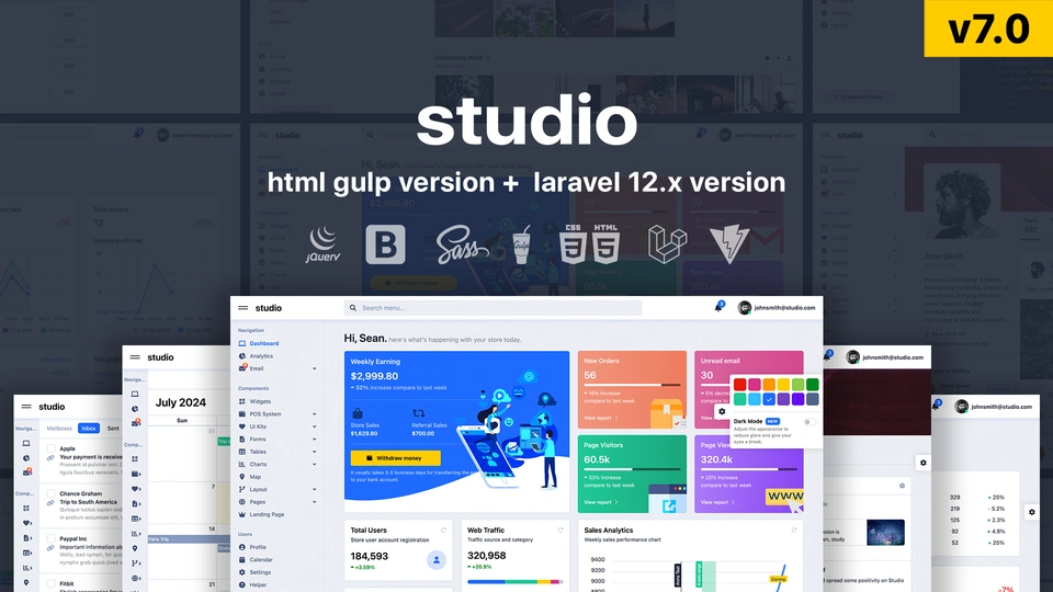 Studio - Laravel 12 Bootstrap 5 Admin Template
