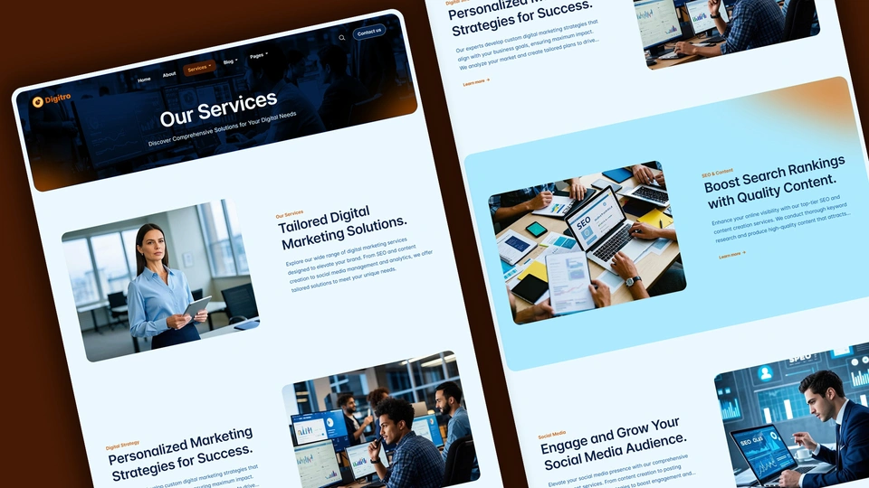Digitro - Cutting-Edge Digital Marketing Agency HTML Website Template