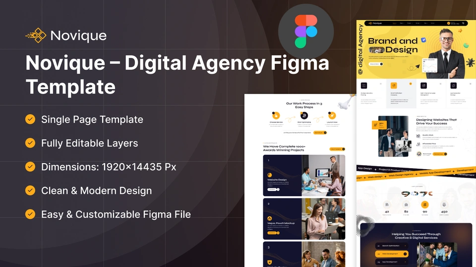 Novique - Digital Agency & Marketing Figma Template
