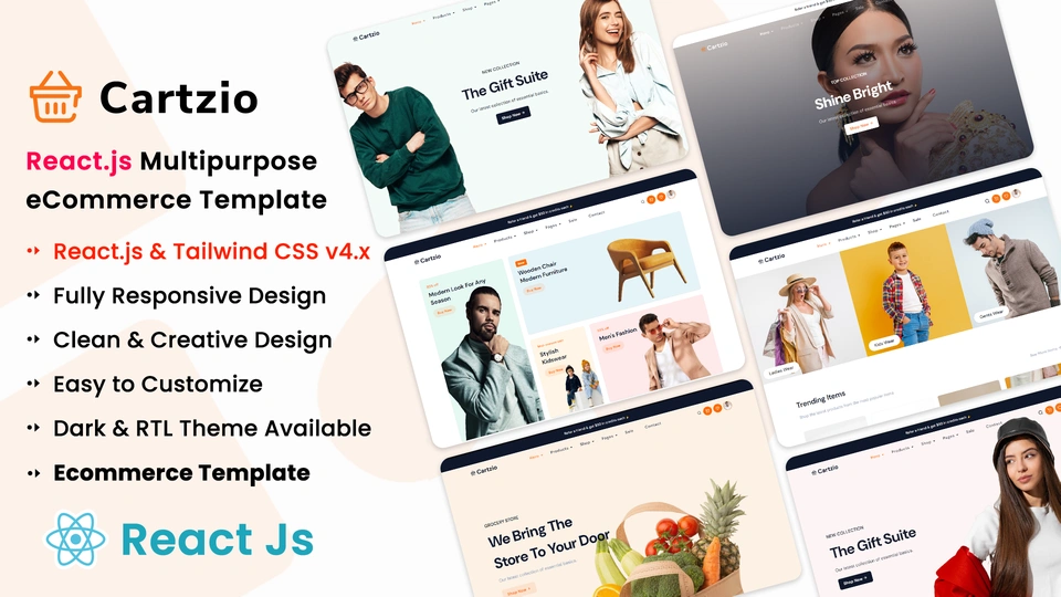 Cartzio - React Multipurpose eCommerce & Fashion Template