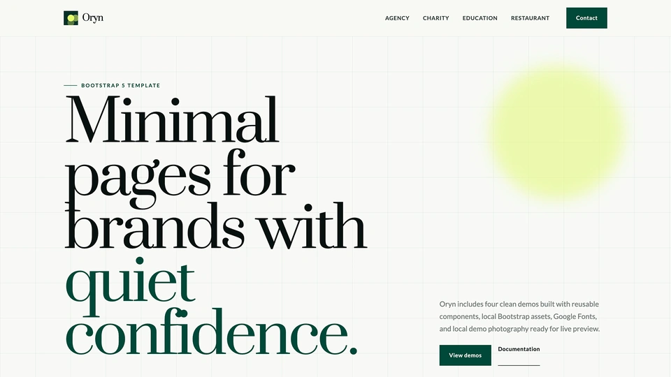 Oryn - Minimal Multipurpose Bootstrap 5 HTML Template
