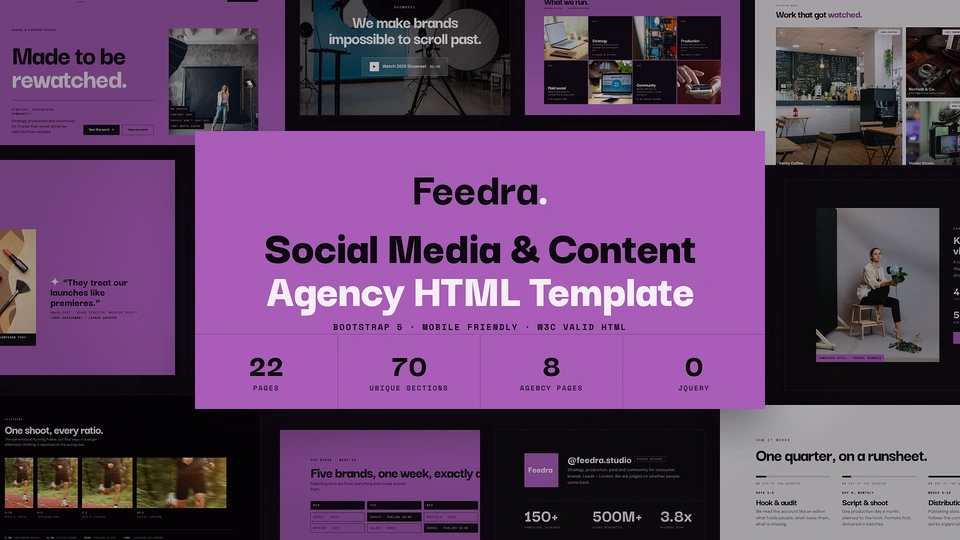 Feedra - Social Media & Content Agency HTML Template